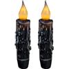 CVHOMEDECO. Candele in vera cera, a LED, immerse a batteria, con timer, senza fiamma, decorazione senza fiamma, 11 cm, nero opaco, 2 pezzi in una confezione