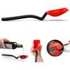 Dreamfarm Supoon cucchiaio cucina silicone rosso 11, base appoggio integrata, bordo raschiante flessibile, misurino 5 ml tsp 15 ml tbsp, resistente al calore 260°C, cucchiaio raschiante