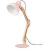 tomons Lampada da Lettura Design Legno Classico, Lampada da Tavolo, Lampada da Scrivania, Regolabile, Eye-friendly, Lampada da Lavoro, Lampada da Ufficio, Lampada da Comodino, Rosa