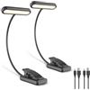 iFalarila 2 Pezzi Luce da Lettura Ricaricabile con Cavo Tipo-C, 12 LED Lampada da Lettura con Clip [3 Colore e 10 Luminosità] Lampade da libro Letto Clip Flessibile a Collo d'oca Piccola per Bambini
