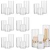 Glasseam Hurricane Glass Candle Holder 24, Pillar Candele Holders per Soggiorno Decorazione Casa, Decorativo Chiaro Cilindro Vaso per Fiori Tealight Galleggiante Votive Sticks Candele Natale Deco