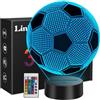 Linkax Regalo Calcio per Bambini 10 anni maschio, Linkax Lampade 3D Illusione Ottica Luce Notturna con 16 Cambi di Colore, Regali Prima Comunione Natale per Ragazza, Ragazzo