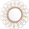 Bomoya Parete Specchio Rattan Girasole Circolare Specchio da Parete Decorazione Boho Vimini Dressing Makeup Trucco Specchi