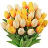 N&T NIETING 12 Pezzi Tulipani Artificiali, Gialli Tulipani Artificiali, Tulipani Finti Realistici, Fiori Artificiali Per Bouquet Di Nozze, Decorazione Da Tavolo, Decorazione Per La Casa In