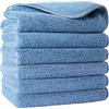 Polyte - asciugamano viso premium in microfibra anti-pelucchi - blue - 33 x 33 cm - set 6 pezzi