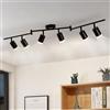 Gr4tec Faretti da Soffitto Orientabili 6 luci, Moderna Faretto LED Soffitto GU10, Faretti LED Interno Nero, Lampadario Faretti LED per Camera da Letto Cucina Soggiorno, Lampadina Non Inclusa
