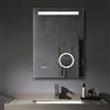 MEESALISA Lisa - Specchio da bagno a LED,50 x 70 cm, specchio parete con illuminazione, per bagno, antiappannamento, con presa di corrente, touch dimmerabile