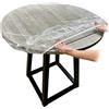 DierCosy Tovaglia, tovaglia in plastica Trasparente Elasticizzata Rotonda, Protezione da Tavolo Impermeabile, coperture da tavola riutilizzata per Diametro 110-140 cm