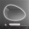 HZSCL Specchio Ovale Irregolare Illuminato A LED, Specchio Da Bagno Moderno Asimmetrico, LED Dimmerabile A 3 Colori, 45x65cm/50x70cm/60x80cm/70x90cm, Specchio Da Parete Retroilluminato Per Vanità ( Size : 5