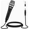 Moukey Microfono dinamico per karaoke per canto con cavo XLR da 13 ft, microfono portatile in metallo compatibile con macchina/altoparlante/amplificatore/mixer