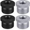 Frgyee 4 Adattatori Filettati per Microfono, 5/8 Maschio a 3/8 Femmina Microfono Viti Adattatore per Blue Yeti/Blue Snowball/Blue Yeti X Supporto Microfono di Installazione (Nero e Argento)