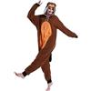 Guturris Castoro Marrone Pigiama Animale Cosplay Onesie Pigiama di Halloween Tuta Intera per Donna e Uomo M