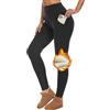 CheChury Leggings Termici Donna Invernali Leggins Felpati Donna con Tasche Leggins Invernali A Vita Alta Fodera in Felpati Pantaloni Leggings Caldi Spessi Fitness Pantaloni Controllo della Pancia