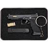 Zhongren Alloy Empire Tactical Mini Gun Keychain 6 palle pistola portachiavi con parti mobili Ciondolo modello di pistola ciondolo Charm per Army Fan Men Gift