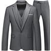KUDMOL Completo da Uomo in 3 Pezzi, Completo da Uomo con Un Bottone, Completo da Smoking Classico Blazer, Gilet e Pantaloni.(Grigio Scuro,3XL)