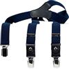 bugatti - Bretelle da 25 mm in tinta unita in pelle con clip, misura 120, Nero , 120 cm