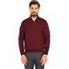 Ciabalù Cardigan Uomo Lana e Cashmere con Zip Maglione con Cerniera al Petto Collo Alto (Bordeaux, XXL)
