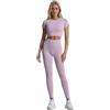 dohomiryo Abbigliamento Sportivo da Donna Set 2 Pezzi, Reggiseno Sportivo e Vita Alta Leggings Yoga Tuta Ginnastica Completo Tuta per Running Yoga Fitness Rosso chiaro S