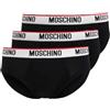 MOSCHINO - A1393-4300 Intimo Uomo Set 3 Slip in Cotone Stretch Nero (XS)