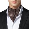 Remo Sartori - Foulard Uomo Ascot Doppia Pala in Seta Marrone Fantasia a Pois, Made in Italy