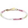 GAVU Bracciale di Perle Coltivate e Pietre Dure Peridoto Pietra di Luna e Tormalina Colorata per Donne