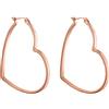 Purelei® Big Love - Orecchini a cerchio da donna in forma di cuore, in acciaio inox, colori: oro, argento, oro rosa, resistenti all'acqua, regalo per le donne, 44,5 Millimeter, Acciaio inossidabile