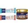 Generico Enervit Protein Snack Keto Pack 30 barrette da 35gr nei gusti Salted Nuts e Coco Choco Almond + Enervit, Protein Cream Keto Cacao e Nocciole, Barattolo da 180gr