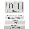 Dasertoe Calendario perpetuo in legno vintage shabby chic blocchi calendario da tavolo quadrato in legno calendario casa ufficio