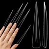 NOVO OVO Unghie finte extra lunghe Stiletto, unghie Super Extreme Long Sharp Fishbone Arrow Head, 5XL XXXXXL trasparenti, copertura completa, unghie french wide per acrilico x12 misure