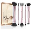 BEASOFEE Set di 5 pennelli da trucco professionali per trucco, setole sintetiche di alta qualità, per sopracciglia, fard, correttore, cipria, fondotinta, per trucco liquido