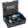 HAZET, 9213-1000LB/4 - Chiave a percussione a batteria, strumento per allentare e stringere componenti, semplice, flessibile, set di 4 pezzi in L-Boxx, perno massimo 1400 nm, squadra 20 mm