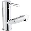 Cornat FUE15 - Rubinetto monocomando per lavabo Fuerte - corpo in ottone cromato - doccetta estraibile - con tubo di scarico/rubinetto ad alta pressione/rubinetto per bagno/lavandino / FUE15