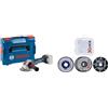 Bosch Professional Smerigliatrice Angolare Batteria GWX 18V-10 SC, senza Batteria, Connessa, Ø 125 mm + Set da 5 dischi X-LOCK per taglio e levigatura, acciaio inox, metallo, Ø 125 mm, accessorio