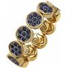 Chantecler Anello veretta Paillettes in oro giallo 18Kt e pavè di zaffiri