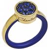 Chantecler Anello Paillettes in oro giallo 18Kt, pavè di zaffiri e smalto blu