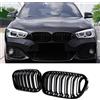 Hengjiayao F20 Renino Nero Griglia Anteriore Adatto per BMW Serie 1 F20 F21 2015 2016 2017 2018 Griglia Radiatore Nero Lucida Griglia Doppio Bar Griglia (For 1er F20 2015-2018)