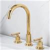 ZYCDP Rubinetteria Lavabo 3 Fori,Rubinetto Lavabo Bagno Ottone,2 Maniglie per Lavabo da Bagno Rubinetto,Miscelatore per lavabo a 3 fori,Acqua Fredda e Calda Rubinetti per Lavello,Oro