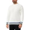 Armani Exchange Substainable, Long Sleeves, Hem Stripes Maglione, Bianco, M Uomo