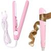 KARELLS Piastra per capelli 2 in 1,Mini Raddrizzatore Portatile per Capelli, Piastra Calda Elettrica in Ceramica,per Casa o Salone,Rosa