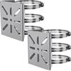 WiTi Staffa di montaggio su palo verticale universale per telecamera di sicurezza, staffa angolare di montaggio in acciaio inossidabile a 3 anelli (dimensioni ridotte) (2PACK)