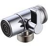 KES 3 Vie Ottone Valvola Deviatore Rubinetto Deviatore Doccia per Lavandino Della Cucina o del Bagno M22 X M24 Cromo Lucido, PV10-CH