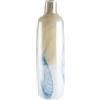 GILDE GLAS art Vaso decorativo in vetro colorato, decorazione marittima, regalo per donne, compleanno, Natale, colore: blu, beige, altezza 46 cm