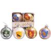 Ciao- Set 4 sfere decoupage ornamentali Harry Potter Casate Hogwarts Glitter (Ø8cm) originali Wizarding World con nastro in tessuto per albero di Natale in giftbox