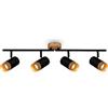 BRILONER - Lampada da soffitto, Plafoniera, Lampada, Applicazione in legno, Girevole, Lampada da soggiorno, Lampada da camera da letto, Lampada da cucina, Legno nero