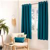 ED ENJOY HOME Tenda oscurante con occhielli argentati, blu anatra, 140 x 180 cm, 100% poliestere, tessuto certificato Oeko-TEX, collezione liquirizia