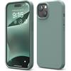elago Cover Silicone Liquido Compatibile con iPhone 15 Case, Custodia Silicone Premium, Protezione Completa [Struttura Antiurto a 4 Strati], Fodera in Morbida Microfibra Antigraffio (Verde Notte)