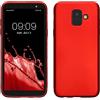 kwmobile Custodia Compatibile con Samsung Galaxy A6 (2018) Cover - Back Case Morbida - Protezione in Silicone TPU Effetto Metallizzato rosso scuro metallizzato