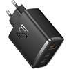 Baseus - Caricatore con USB C, 65 W, USB C, 3 Porte PD con PPS, al Nitruro di Gallio (GaN), per MacBook Pro/Air, Serie iPhone 16/15/14/13/12, iPad Pro, Galaxy S25 Ultra, S24-S20, ecc.