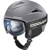 Odoland Kit di Casco Sci con Maschera, Casco Snowboard con Occhiali Sci per Uomini Donne e Giovani Unisex, Antiurto e Antivento, Set di Attrezzatura da Sci per Sport Invernali,HS