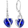 YL Orecchini Cuore in argento 925 con Orecchini da donna con Zaffiro e pietra portafortuna di settembre
